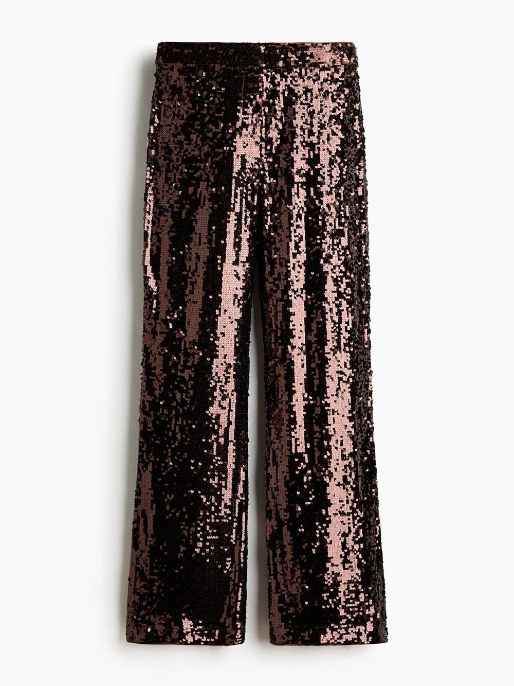H&M Dark Brown Sequin Wide Leg Pants